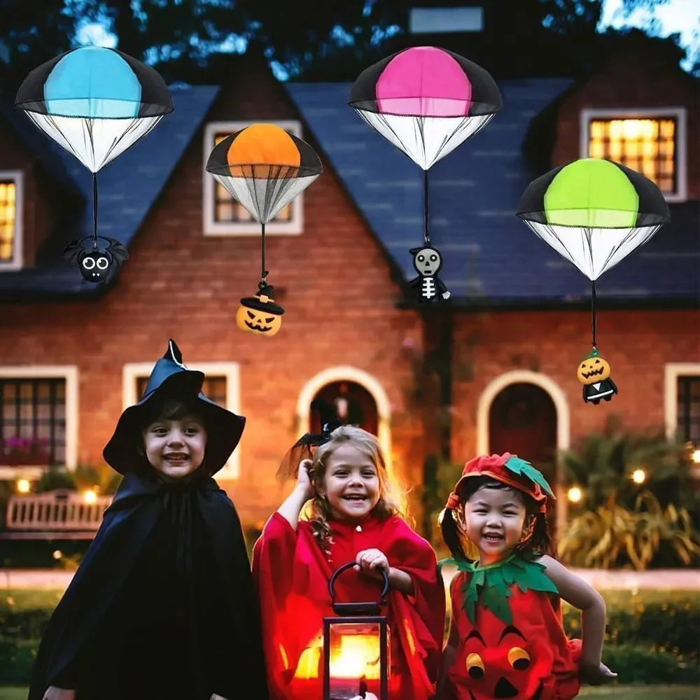 Bundle of 6 Pack Halloween Parachute Toys & 360 Halloween Temporary Tattoos